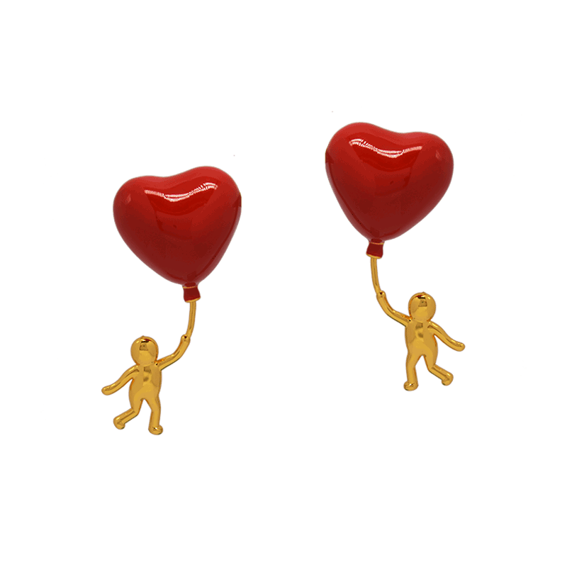 Sahi Heart Shaped Enamel Drop Earrings