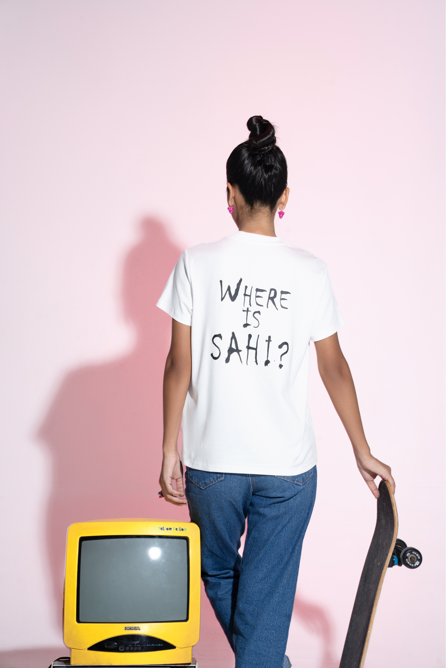 Sahi London Pop Art Alice Hand-Embroidered Women’s Cotton T-Shirt