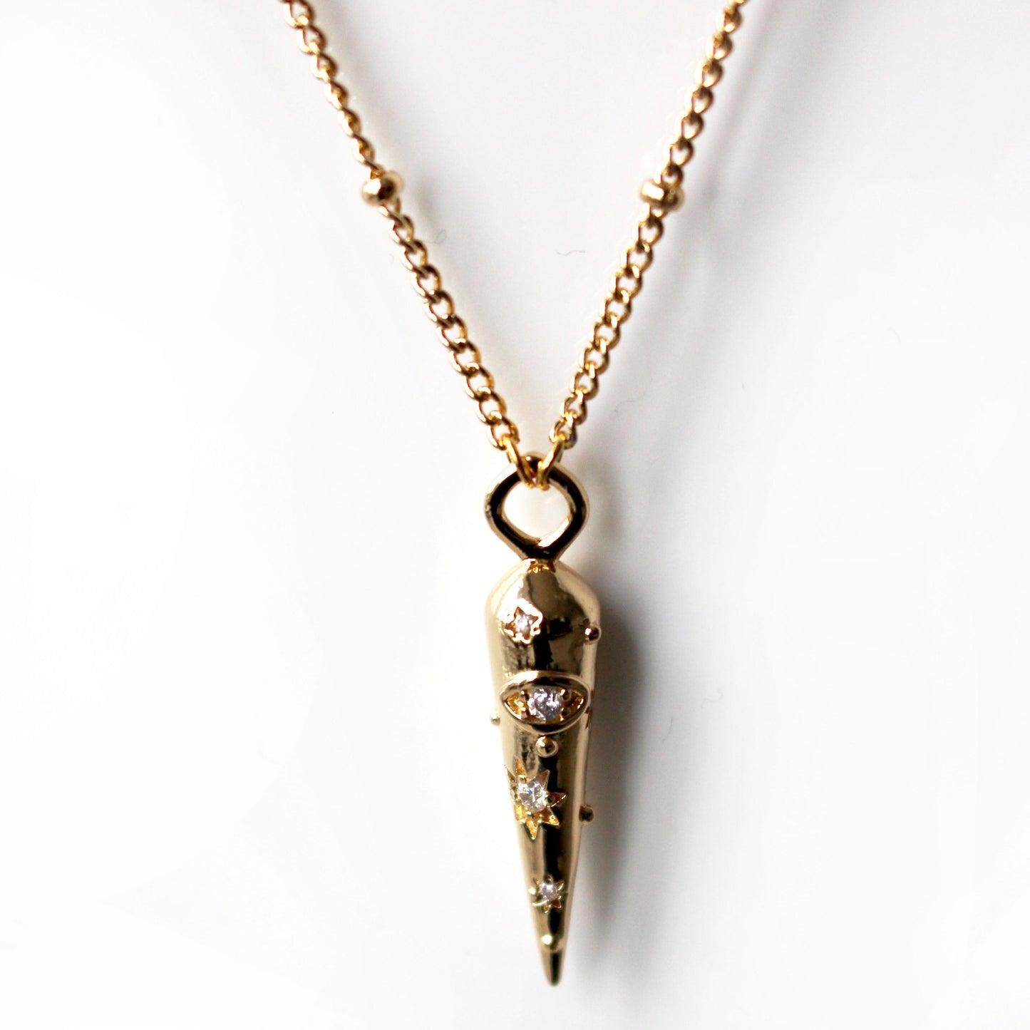 Samira 18k Gold Plated Jewelled Pendant Necklace