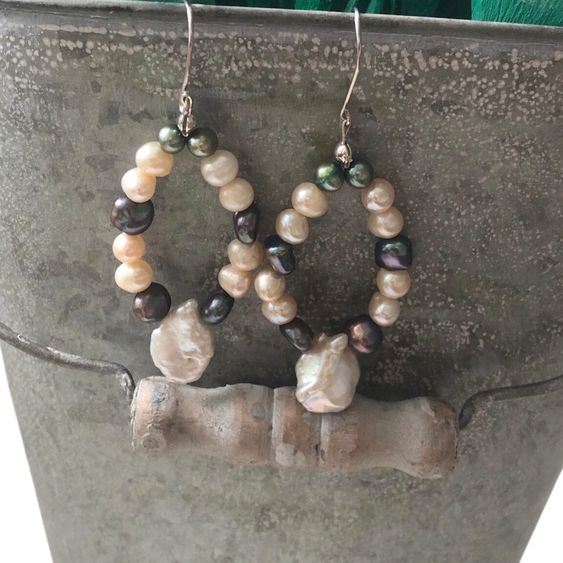 Handmade Freshwater Pearls Dangle Earrings