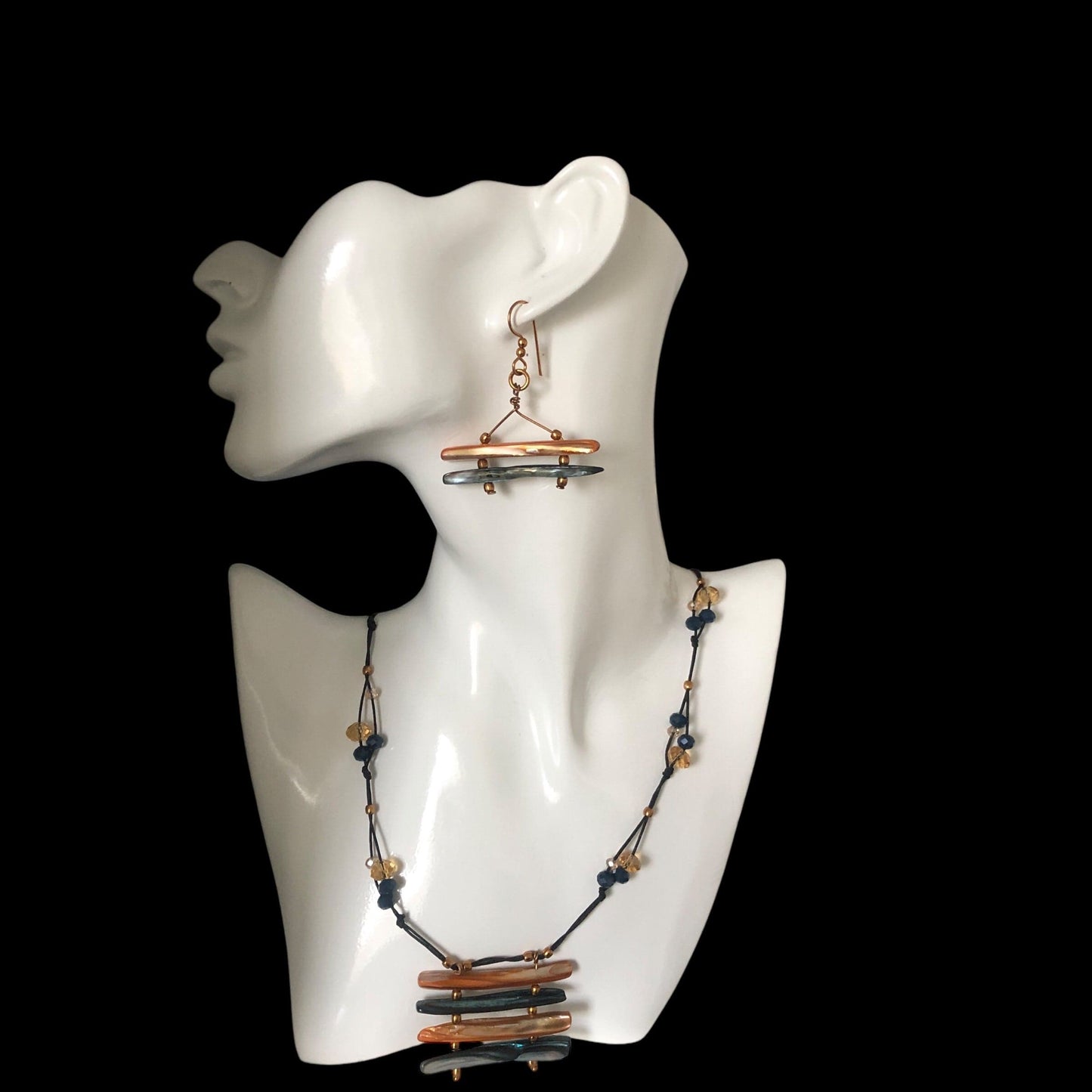Mother Of Pearl Gold Plated Earrings