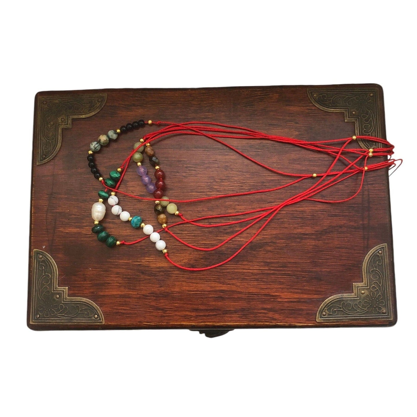 Red Thread Choker Necklace with Carnelian & Agate