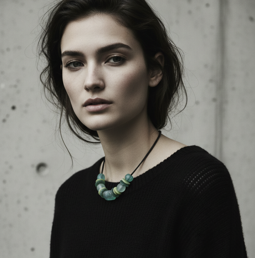 Sea Glass Beaded Necklace