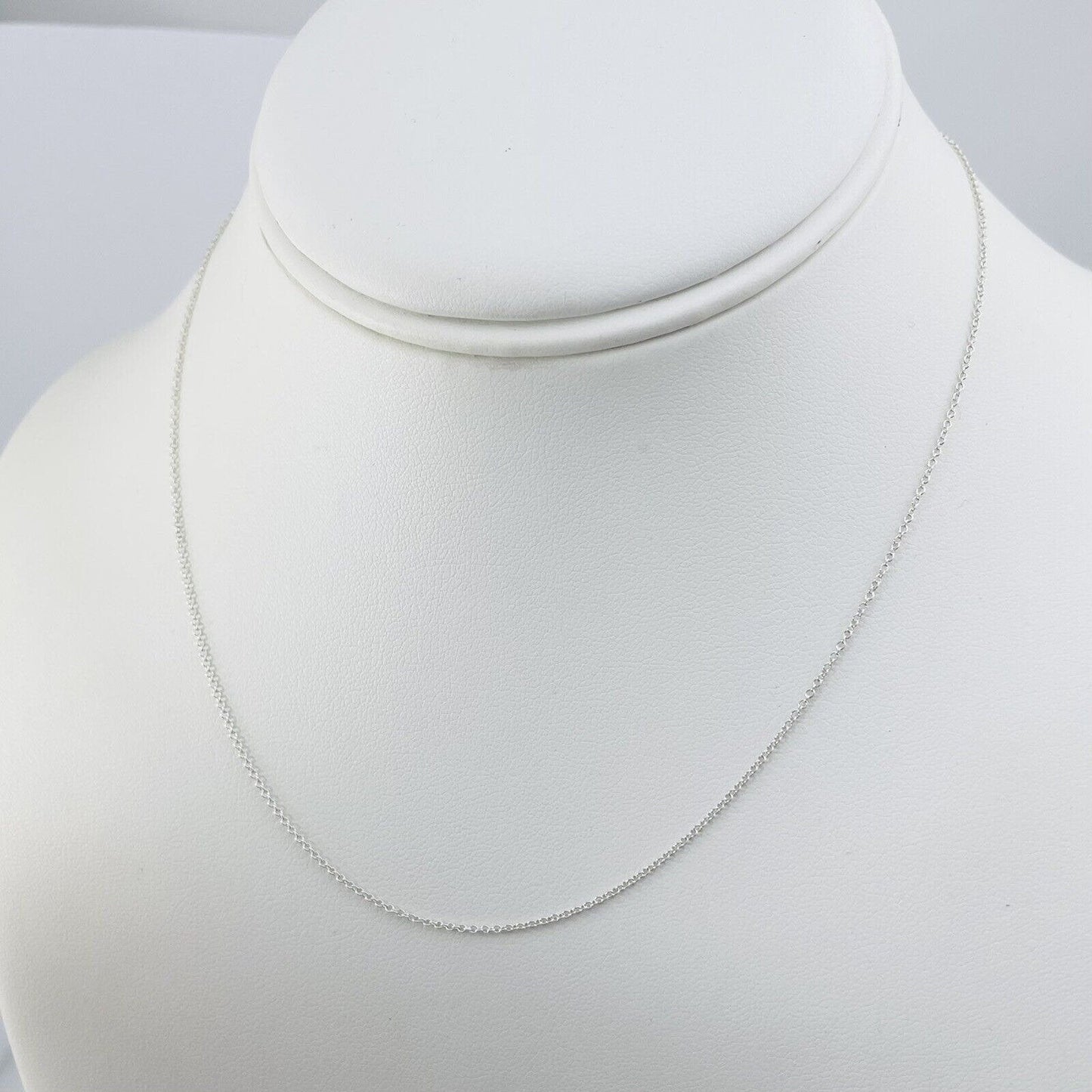 1mm Rhodium Plated 18" Curb Chain
