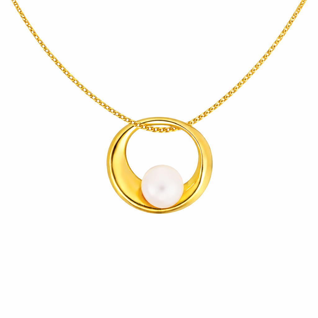 Dahlia Pearl Circle Necklace