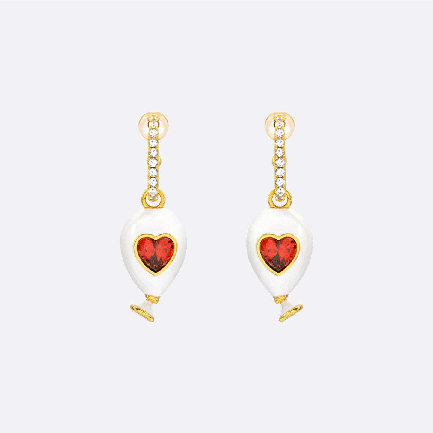 Sahi London Age of Innocence Red & White Dangle Earrings