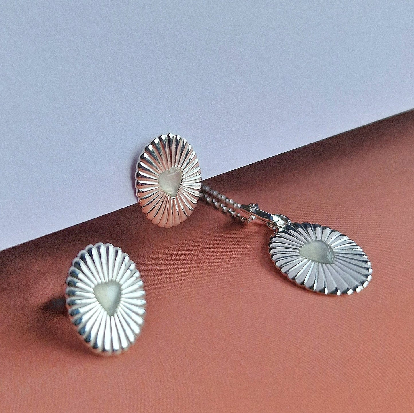 Silver Celeste Moonstone Heart Necklace