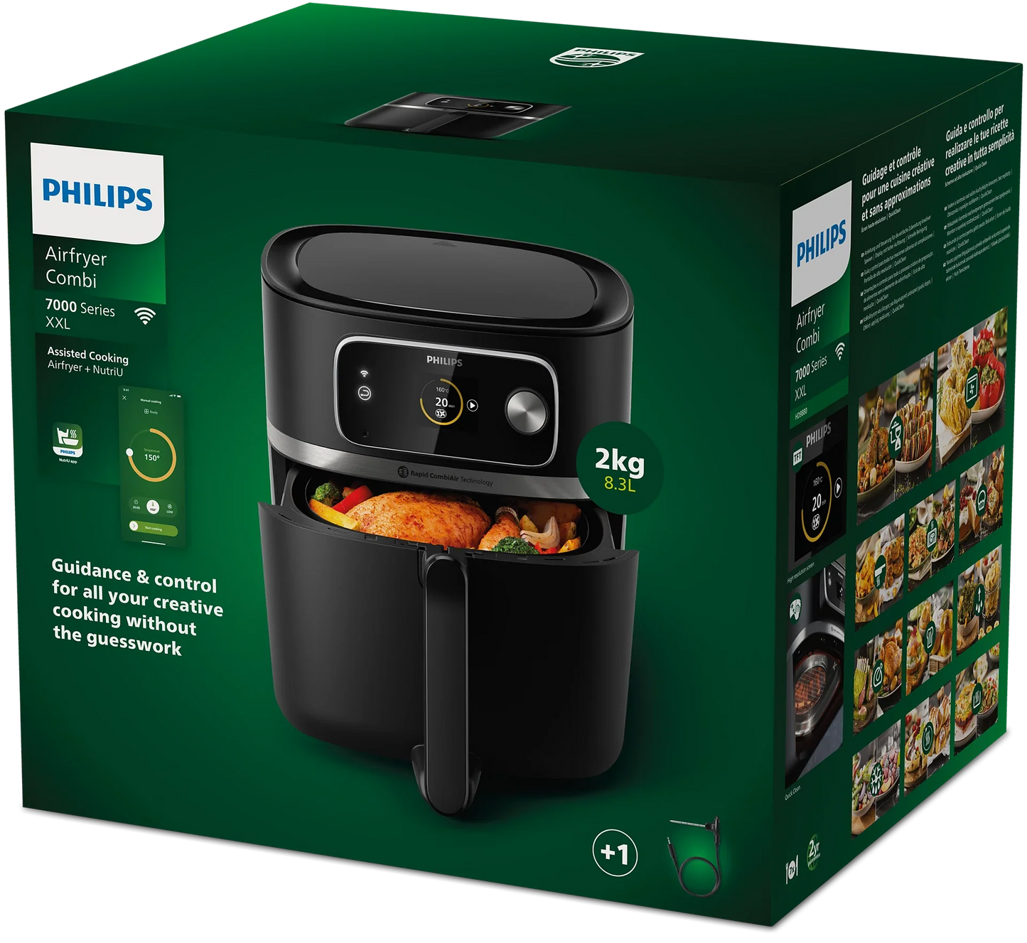 Philips Airfryer 7000 Series HD9880/90 Combo 8.3L and Food Thermometer