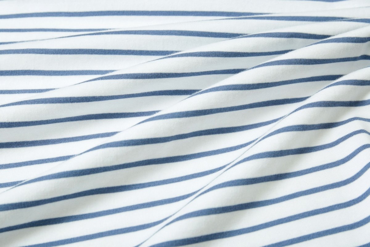 Organic Cotton Striped Boat Neck Top: Womens