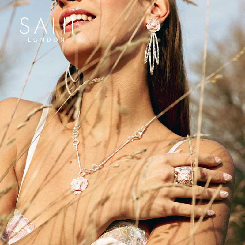 Sahi Camellia Bear Pendant Charm Necklace