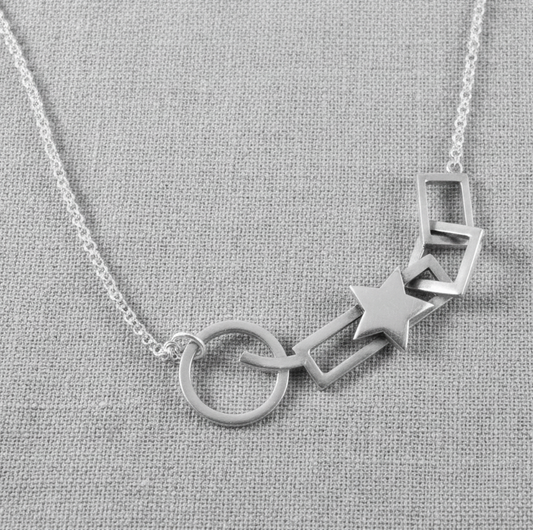 925  Silver Abstract Geometric Necklace