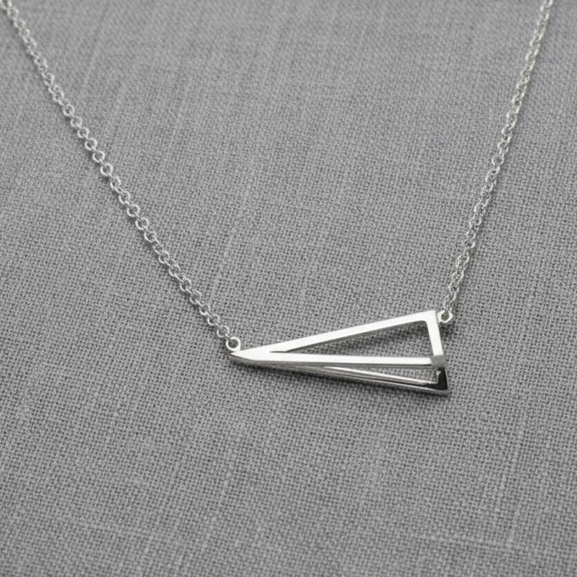 925 Silver Pyramid Pendant Necklace