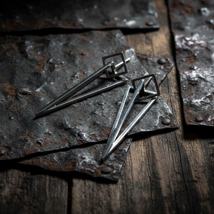 925 Silver Pyramid Stud Earrings