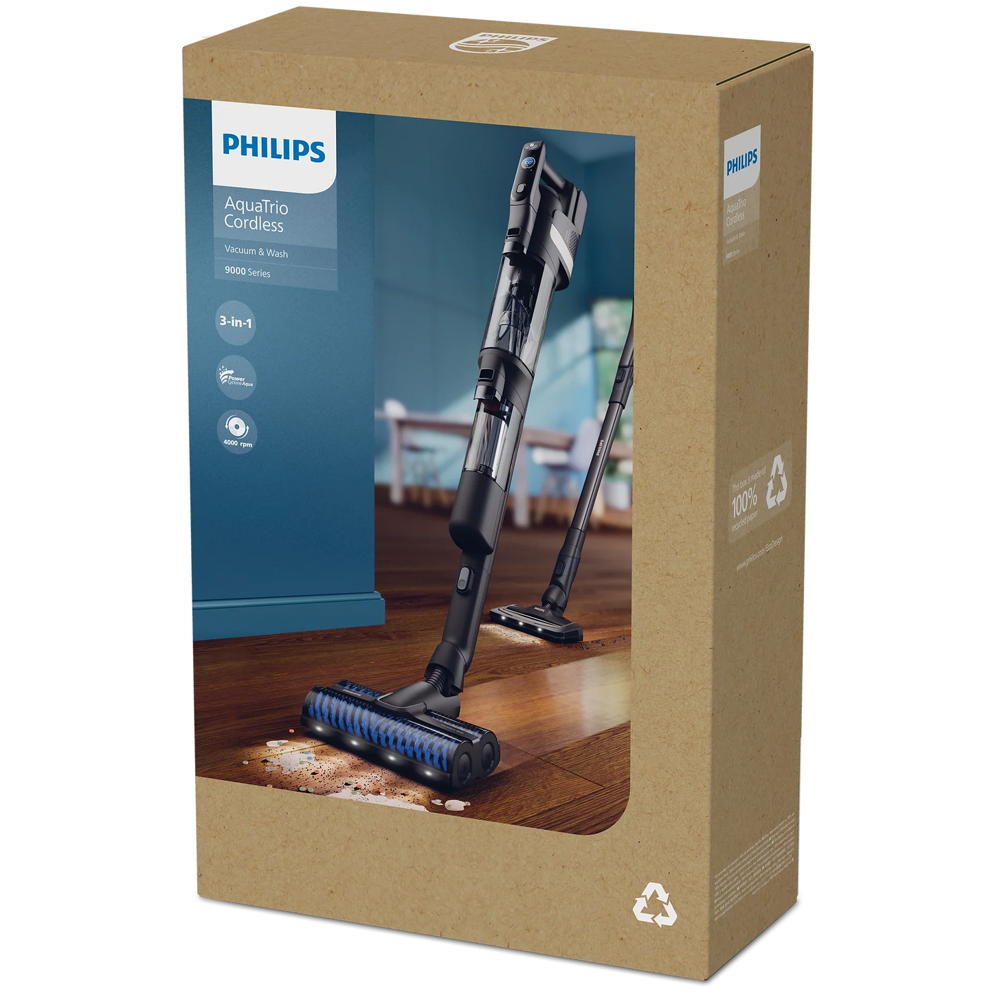 Philips AquaTrio XW9463/11 2-in-1 Dry and Wet Cordless Broom Vacuum Cleaner