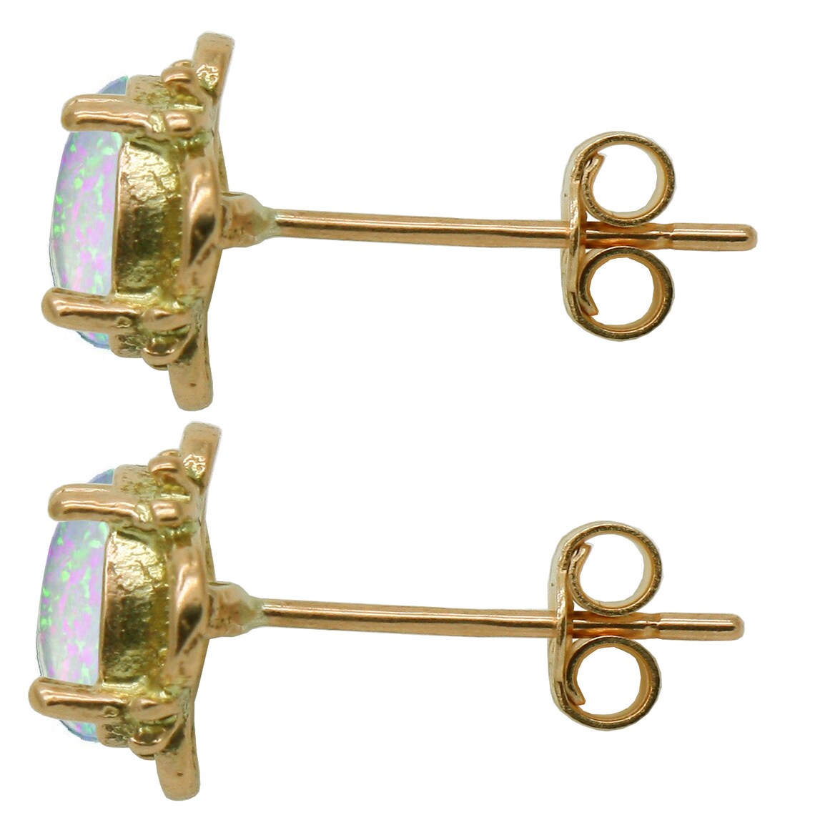 Oval Opal Clover Stud Earrings