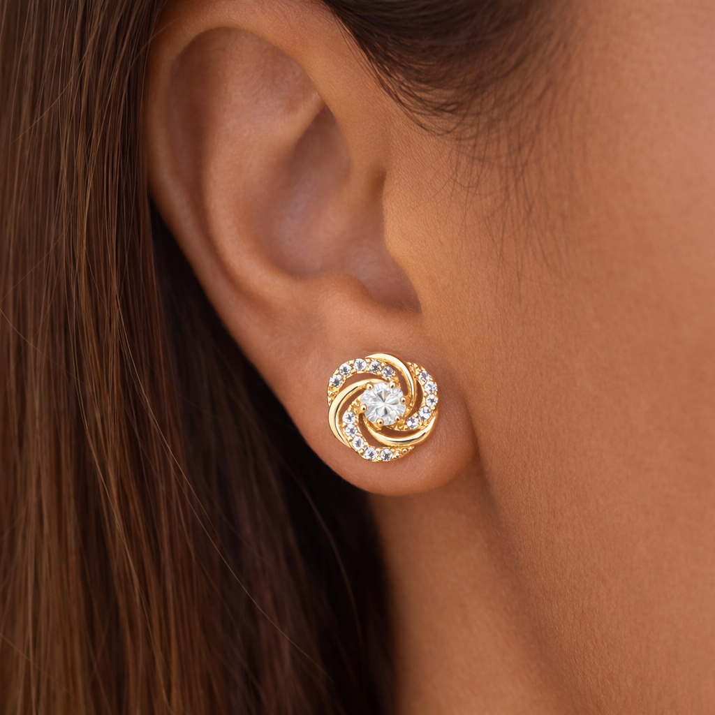 Flower Knot Stud Earrings