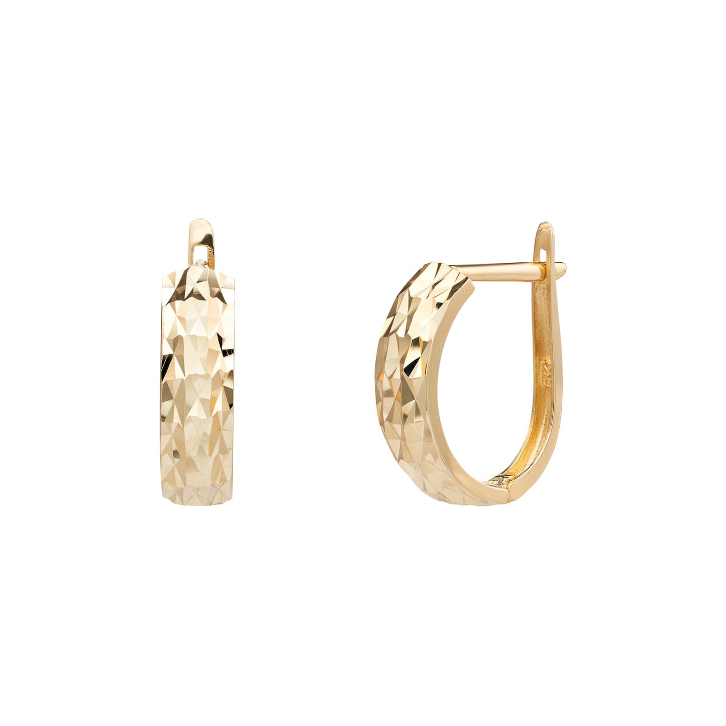 Diamond Cut Huggie Hoops