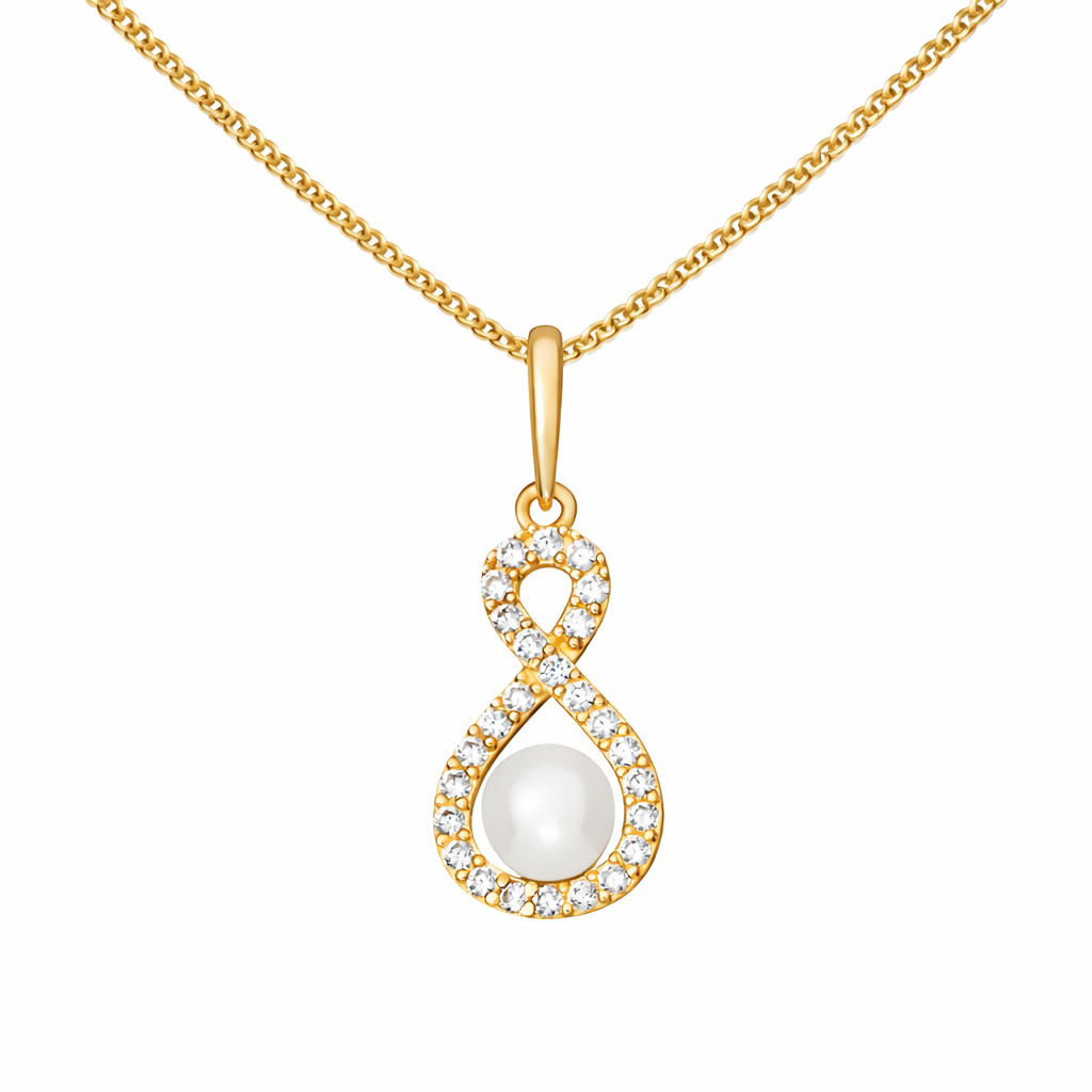 Pearl Infinity Pendant Necklace