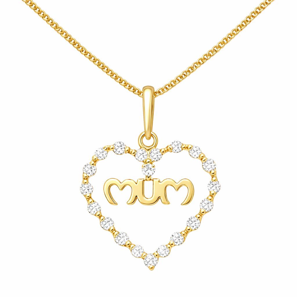 Mum Cubic Zirconia Pendant Necklace