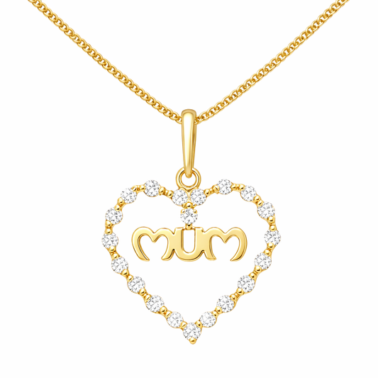 Mum Cubic Zirconia Pendant Necklace