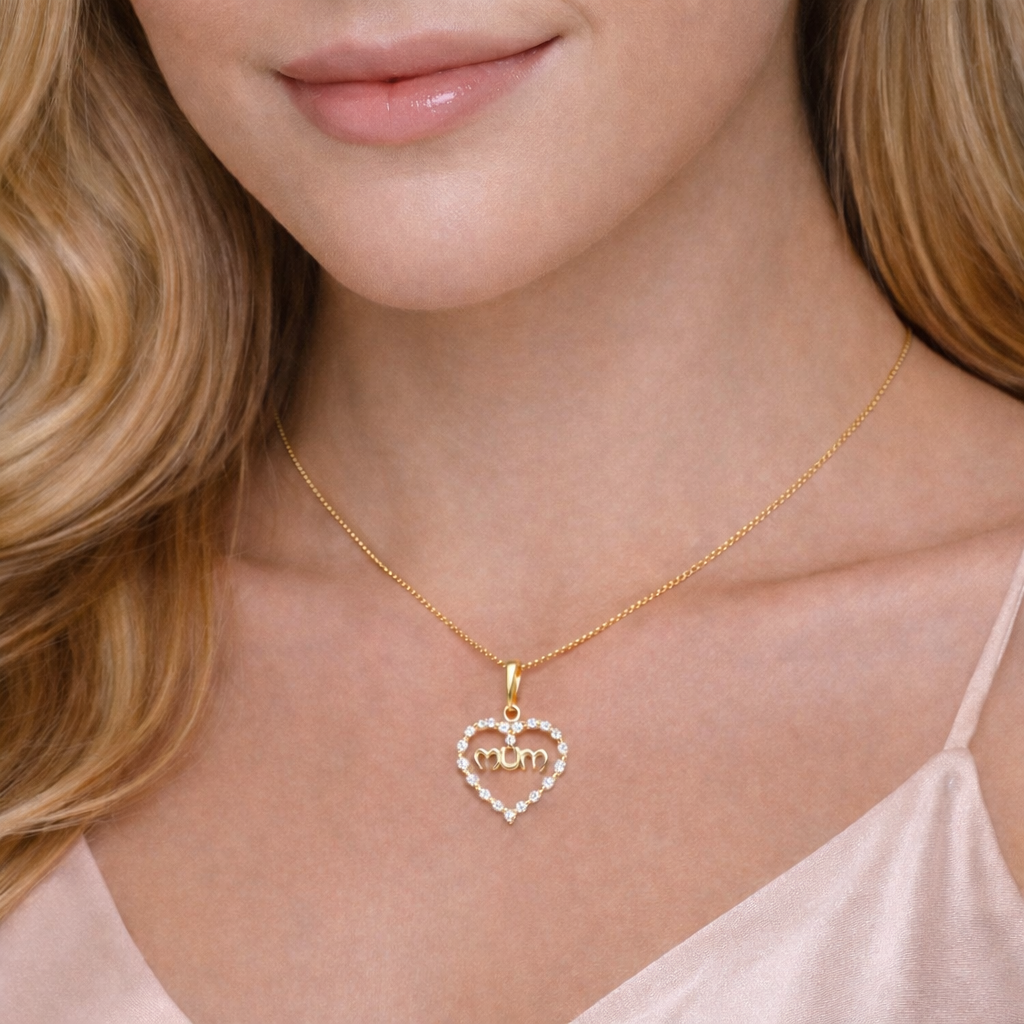 Mum Cubic Zirconia Pendant Necklace