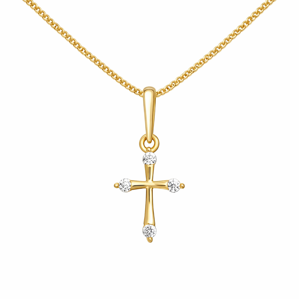 CZ Cross Pendant Necklace