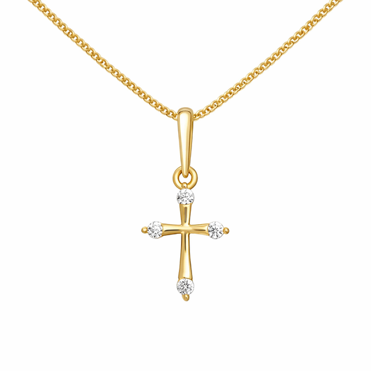 CZ Cross Pendant Necklace