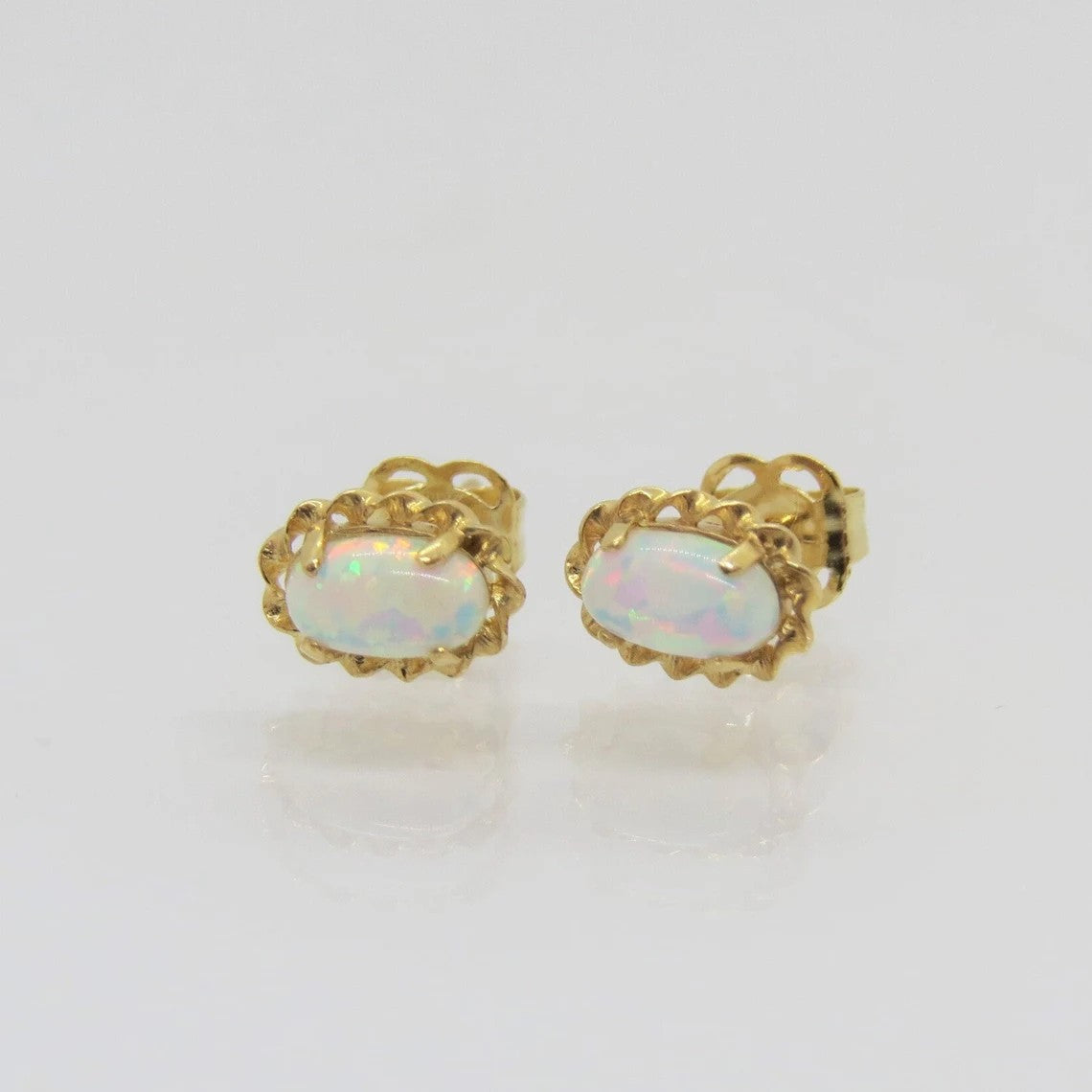 Oval Opal Stud Earrings