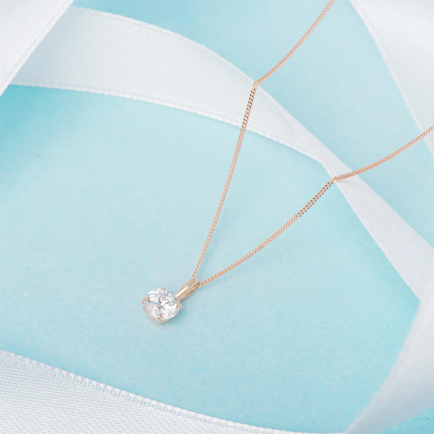 April Birthstone Diamond Pendant Necklace