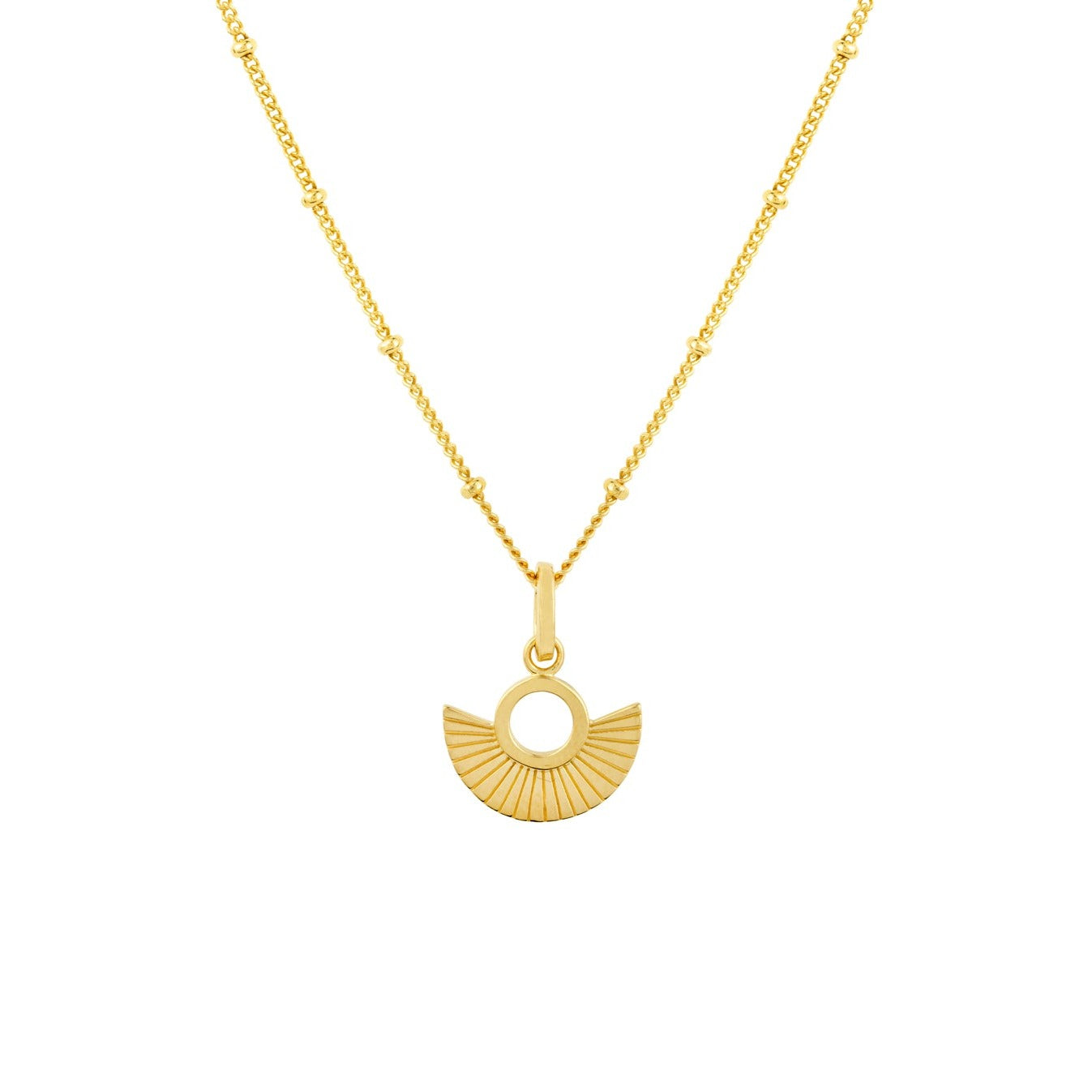 Art Deco Fan Gold Satellite Chain Necklace