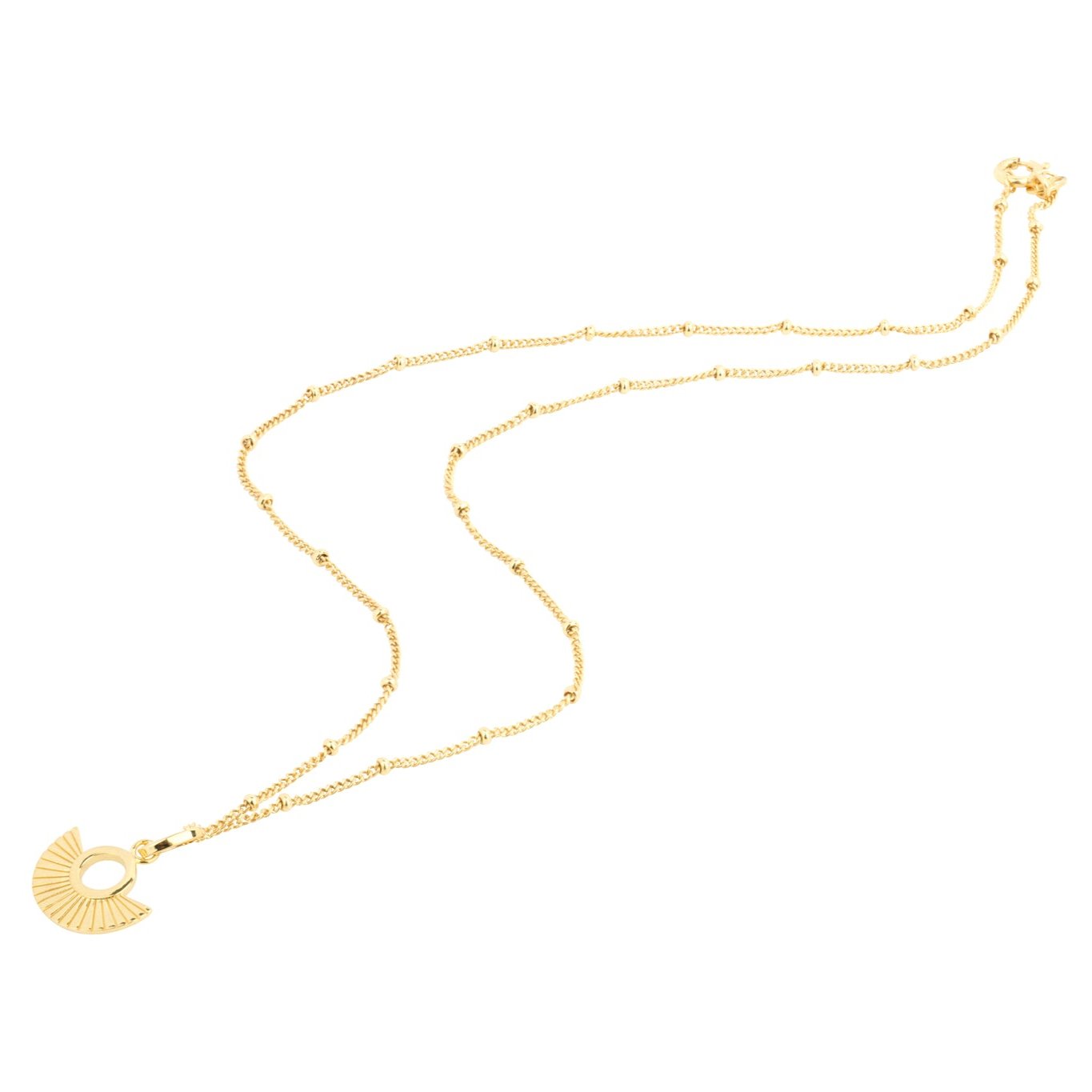 Art Deco Fan Gold Satellite Chain Necklace