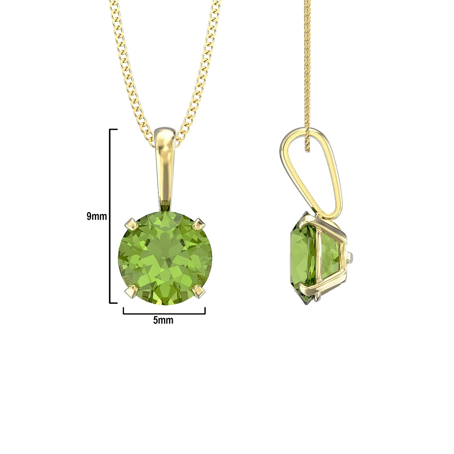 August Birthstone Peridot Pendant Necklace