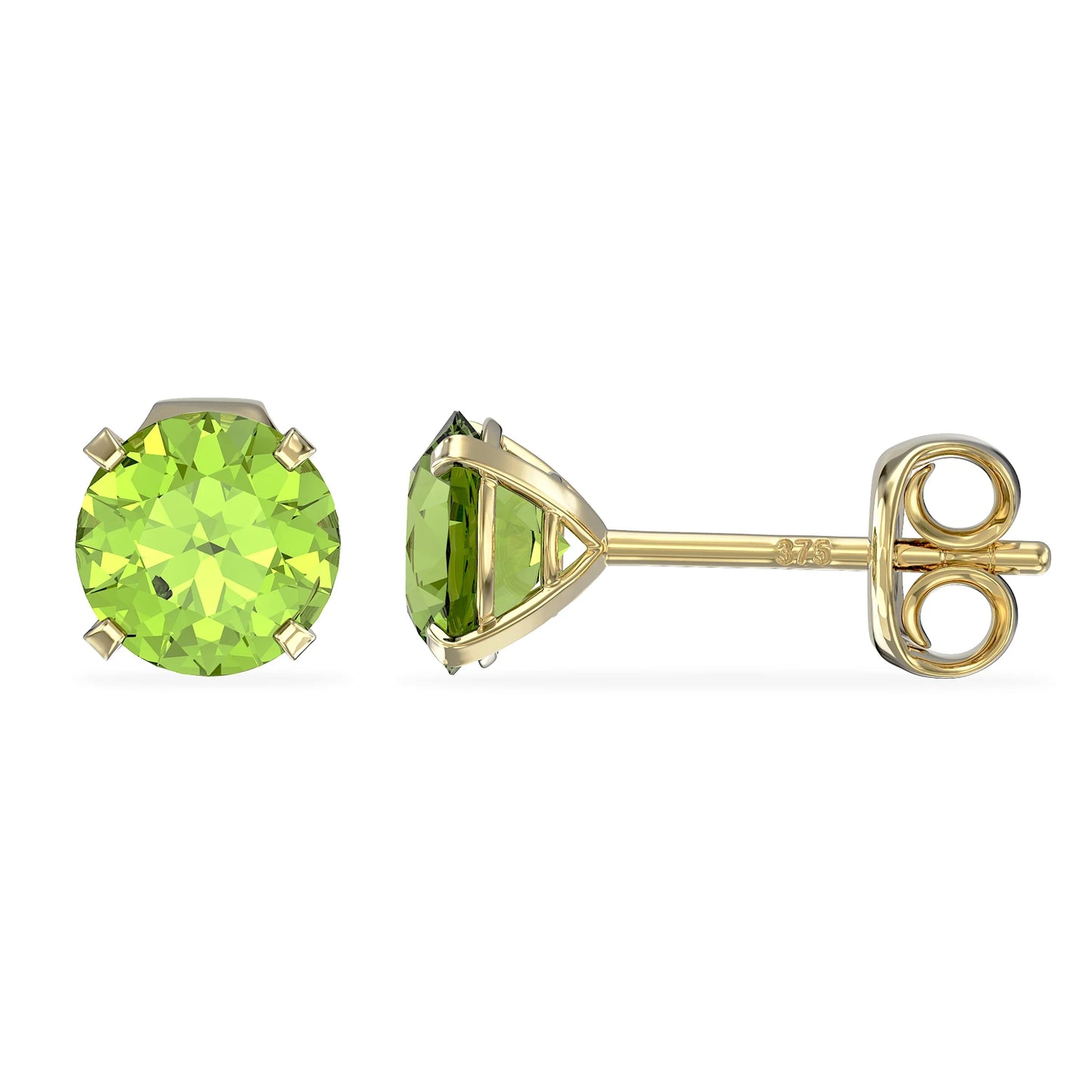 August Birthstone Peridot Stud Earrings