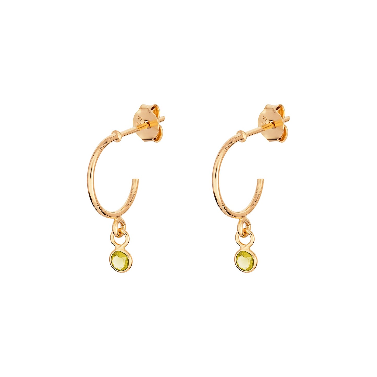 August Birthstone Hoop Earrings