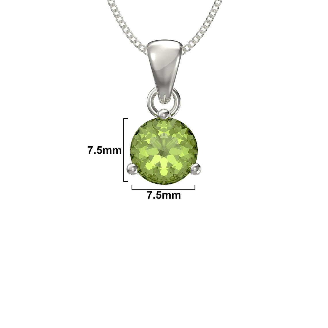 August Birthstone Pendant Necklace