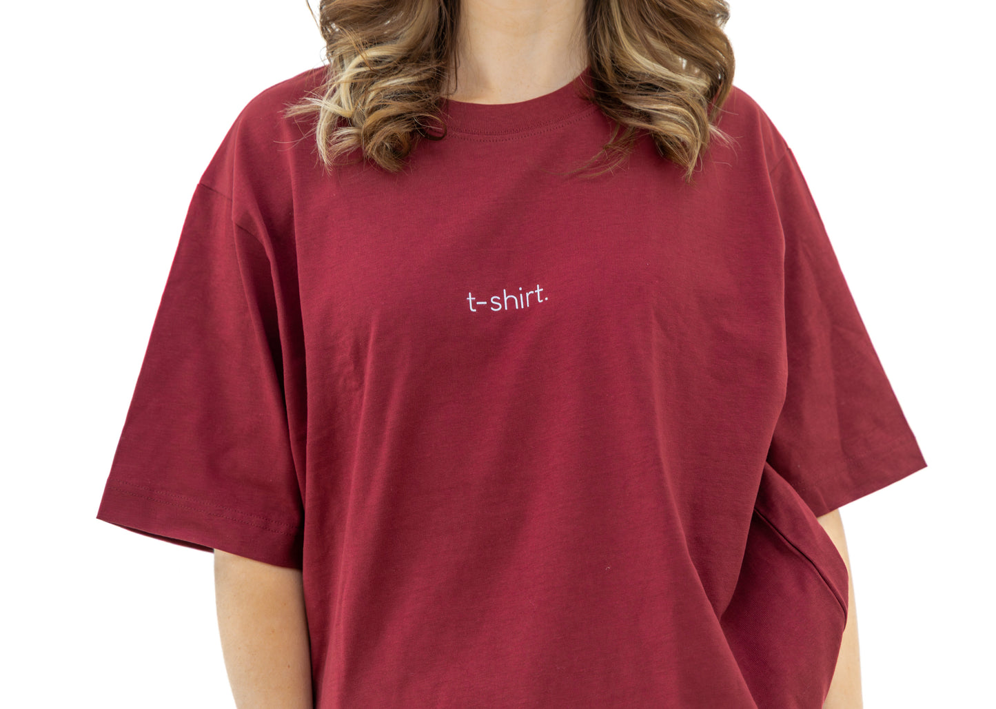 simple. t-shirt. burgundy.