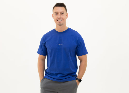 simple. t-shirt. worker-blue.