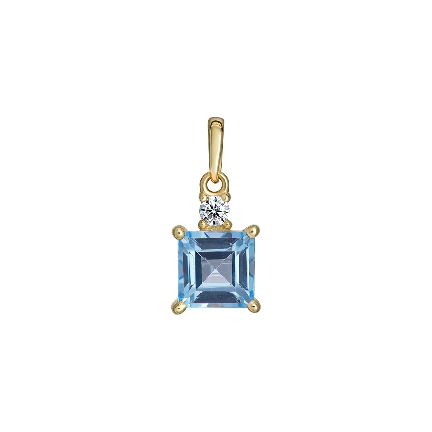 Blue Topaz Princess Pendant Necklace