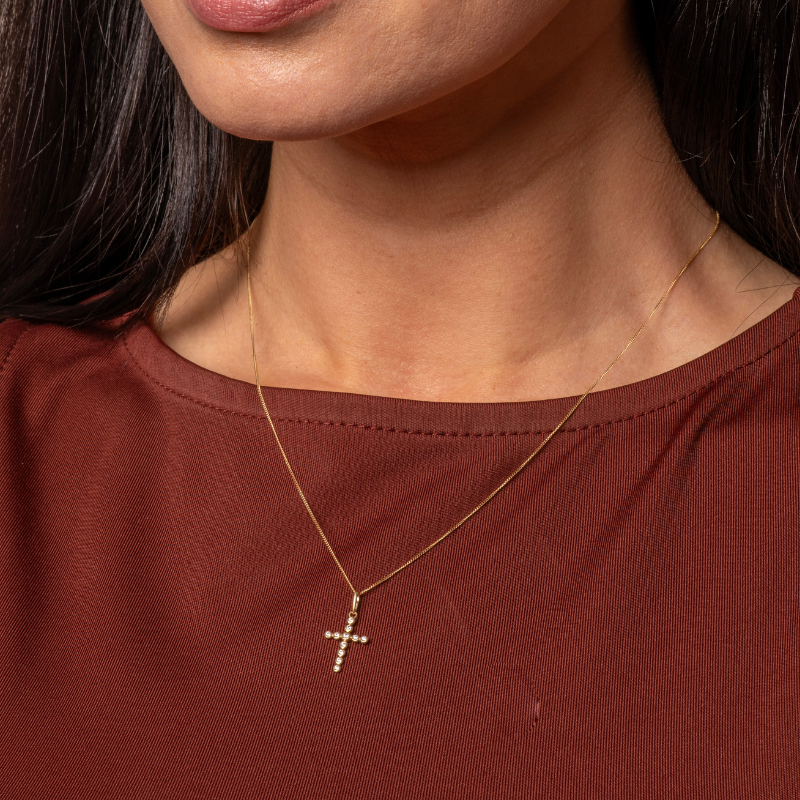 Cubic Zirconia Cross Pendant Necklace