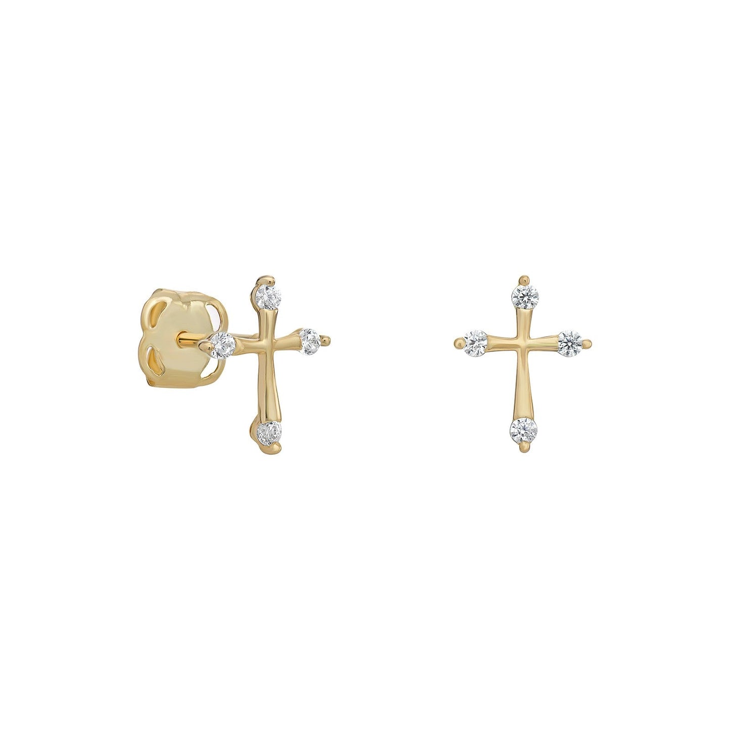 CZ Cross Stud Earrings