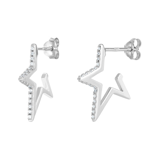 Cubic Zirconia Star Hoops