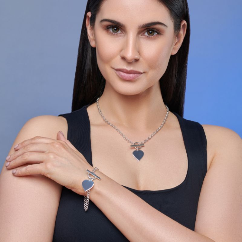 Chunky T-Bar Heart Necklace