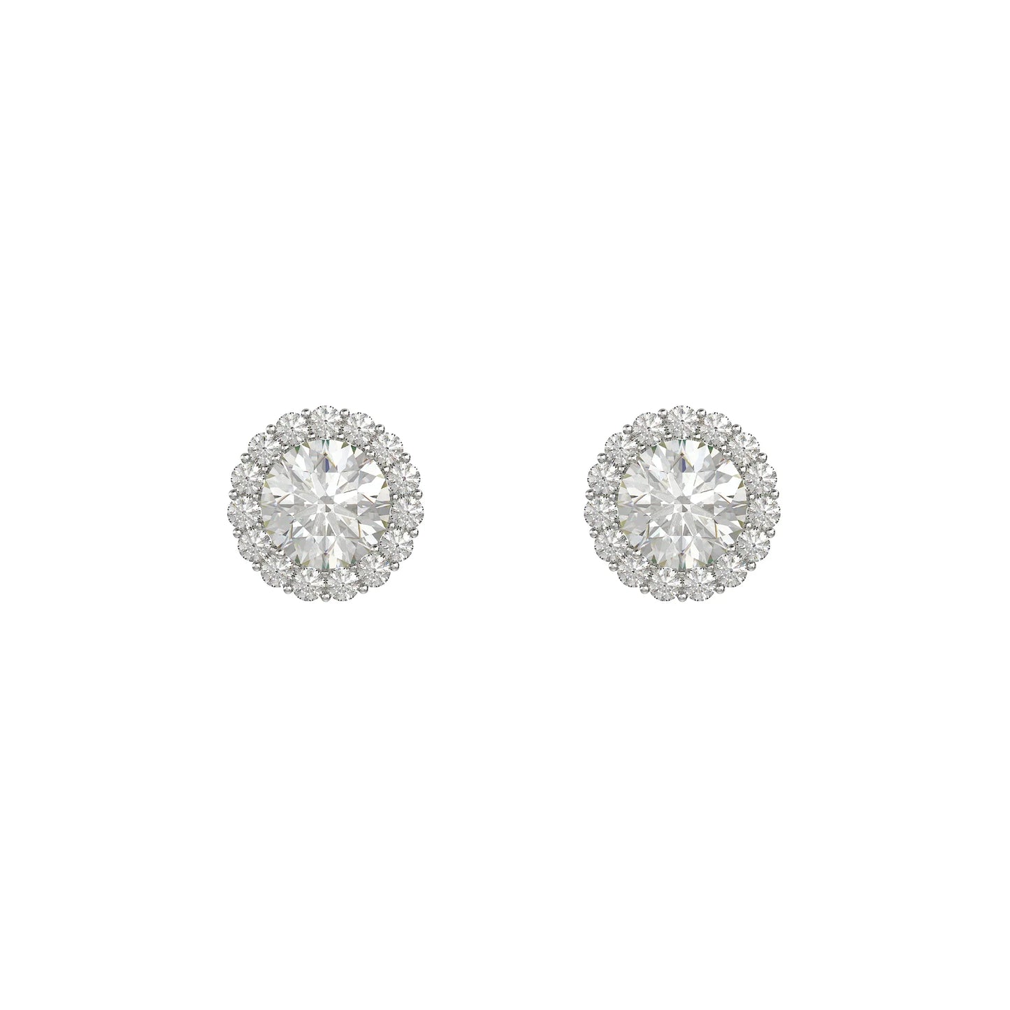 Classic Cubic Zirconia Halo Stud Earrings
