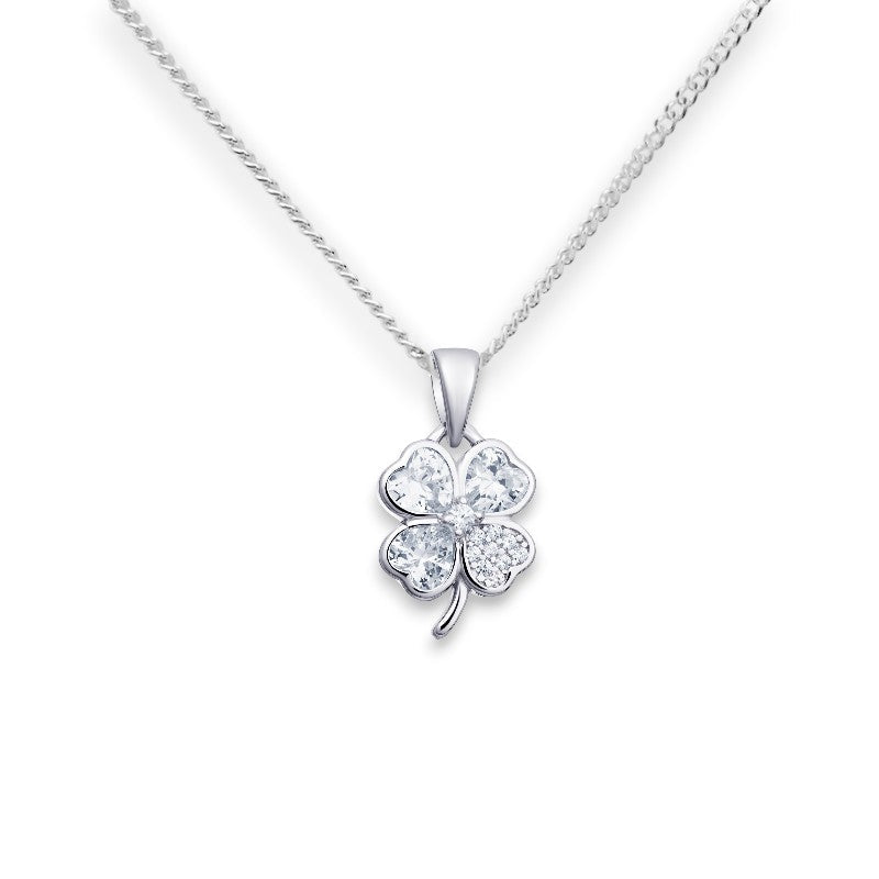 Clover Cubic Zirconia Pendant Necklace