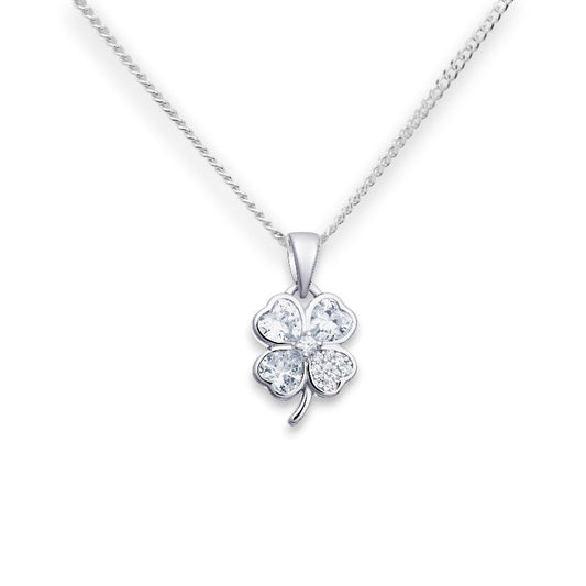 Clover Cubic Zirconia Pendant Necklace