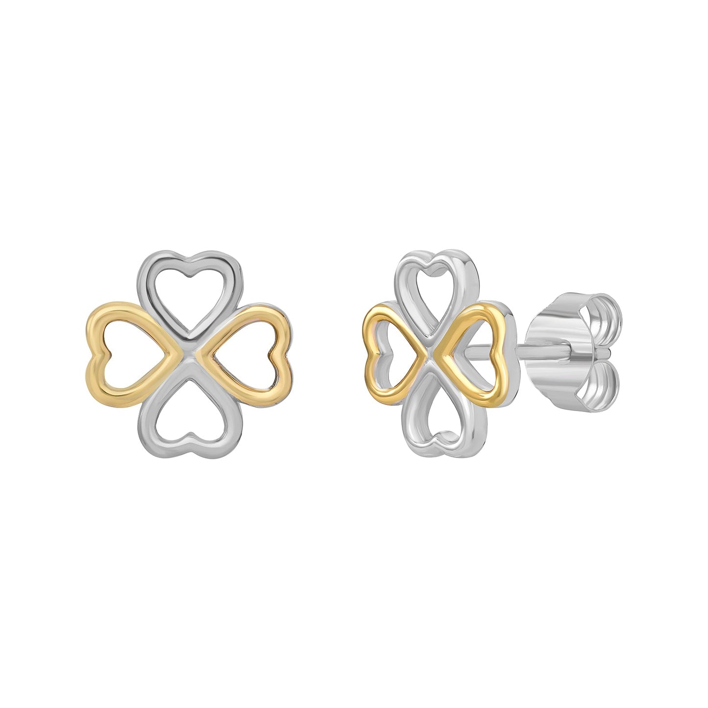 Clover Heart Stud Earrings