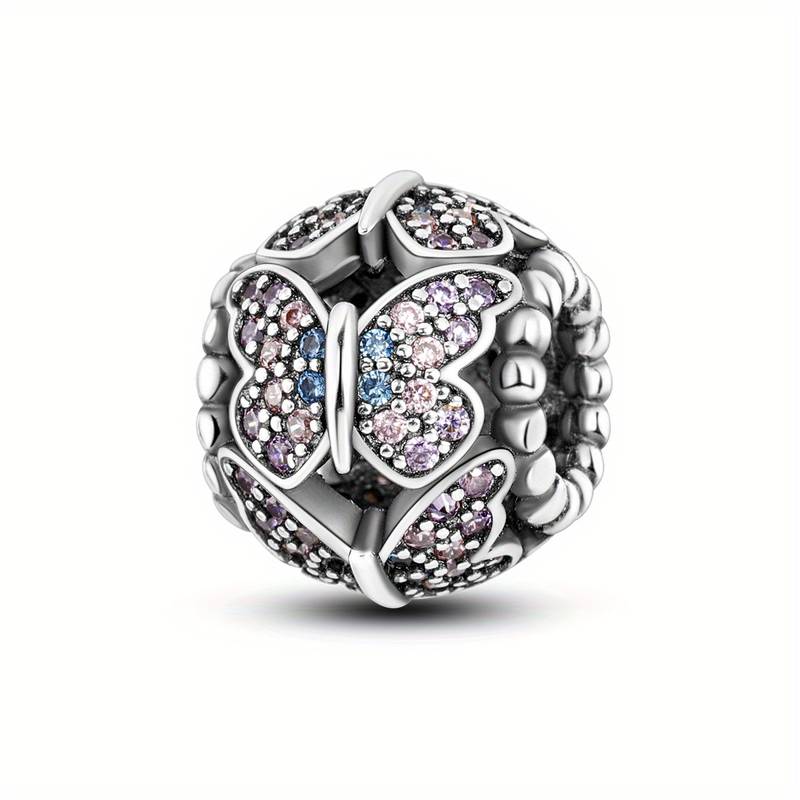 Cubic Zirconia Butterfly Bead Charm