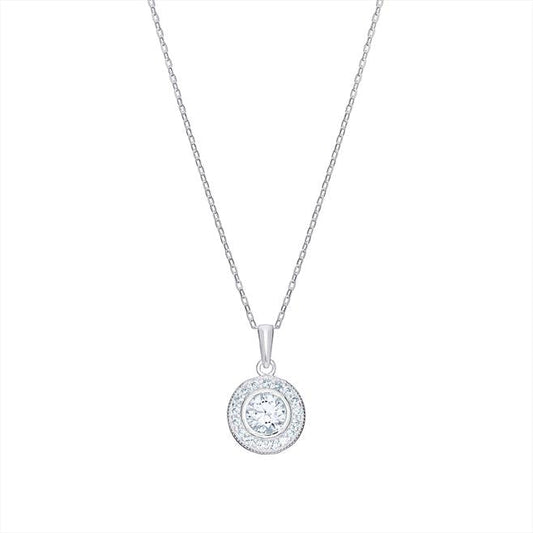 Cubic Zirconia Halo Necklace