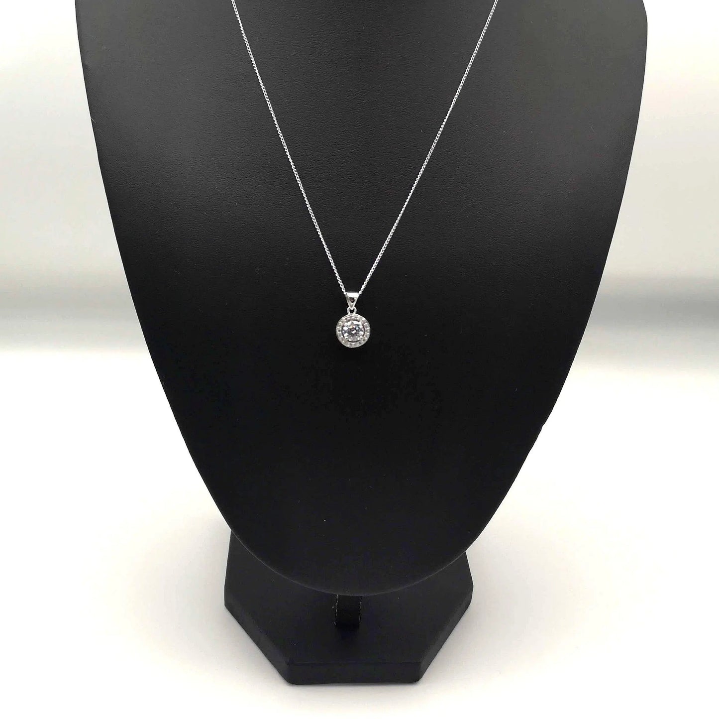 Cubic Zirconia Halo Necklace