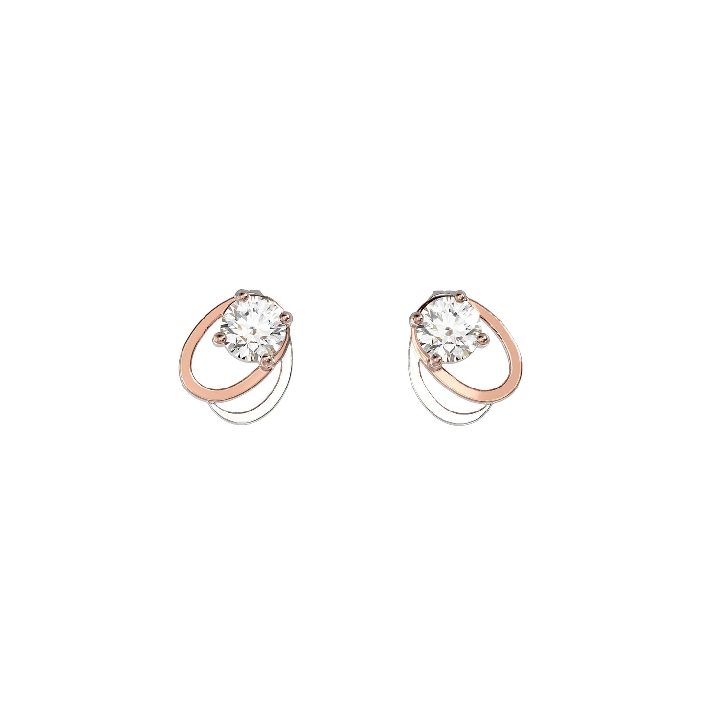 Cubic Zirconia Oval Link Earrings